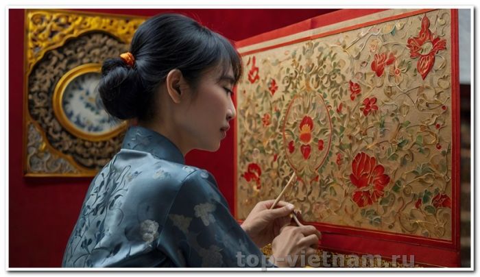 poster vietnamese silk and lacquerware 1